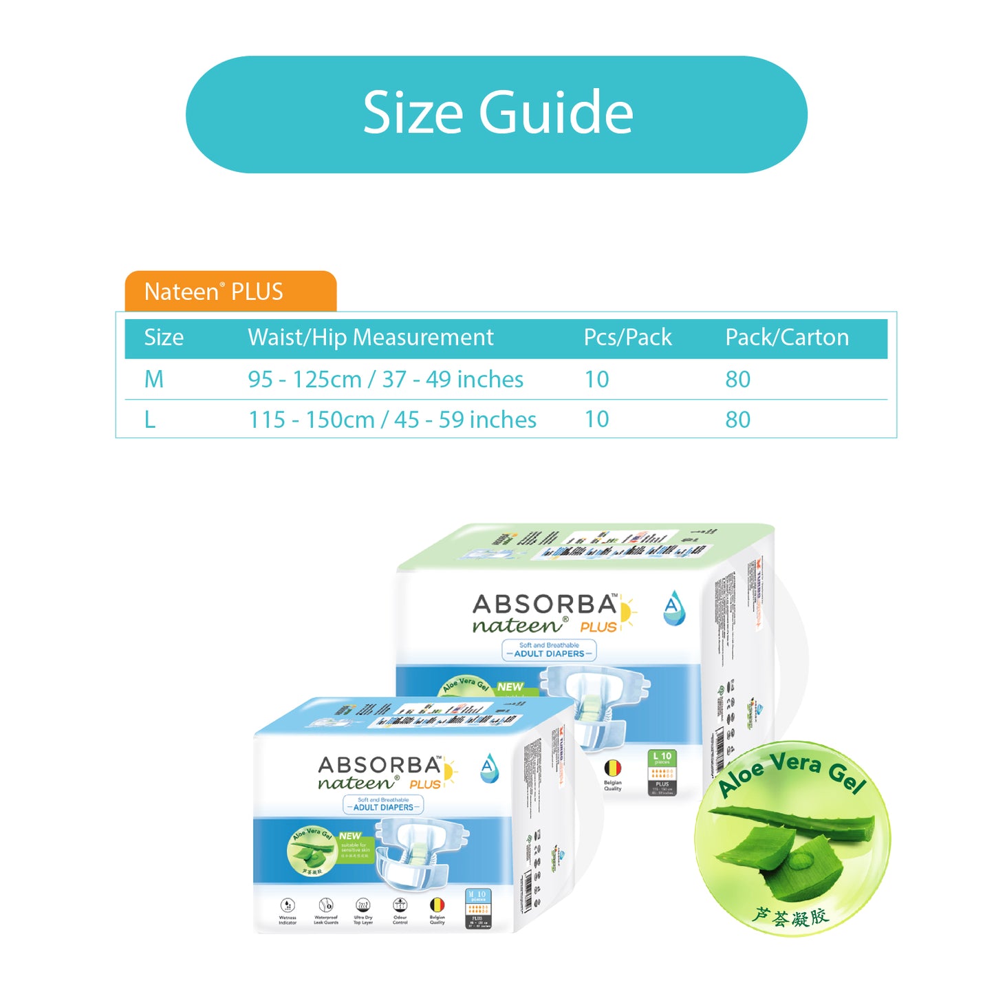 Nateen Plus (Adult Diapers - 10 Pieces)