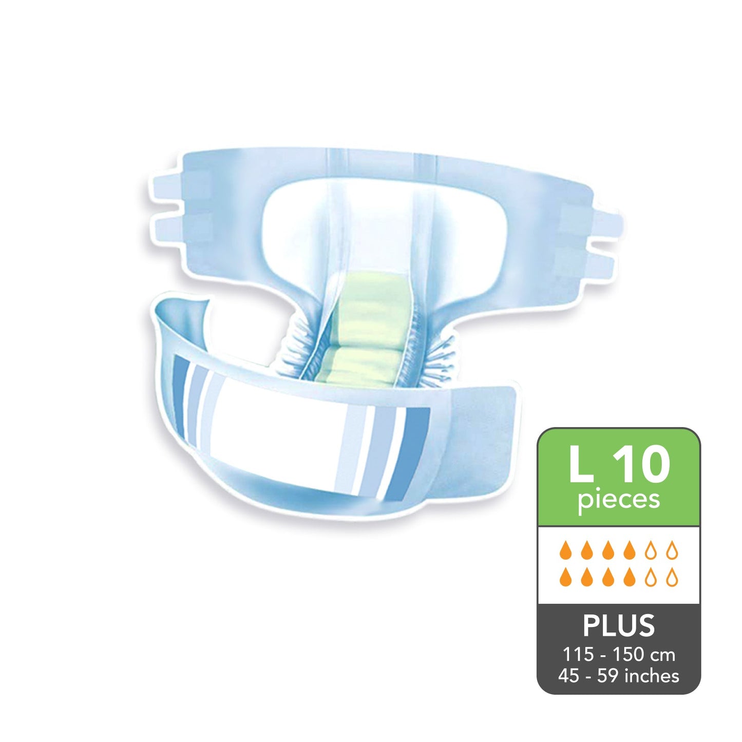 Nateen Plus (Adult Diapers - 10 Pieces)