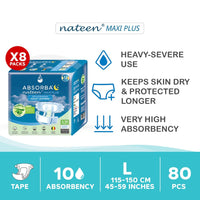 Nateen MAXI Plus (Adult Diapers - 10 Pieces)