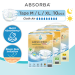 Nateen Super ClothAir (Adult Diapers - 10 Pieces)