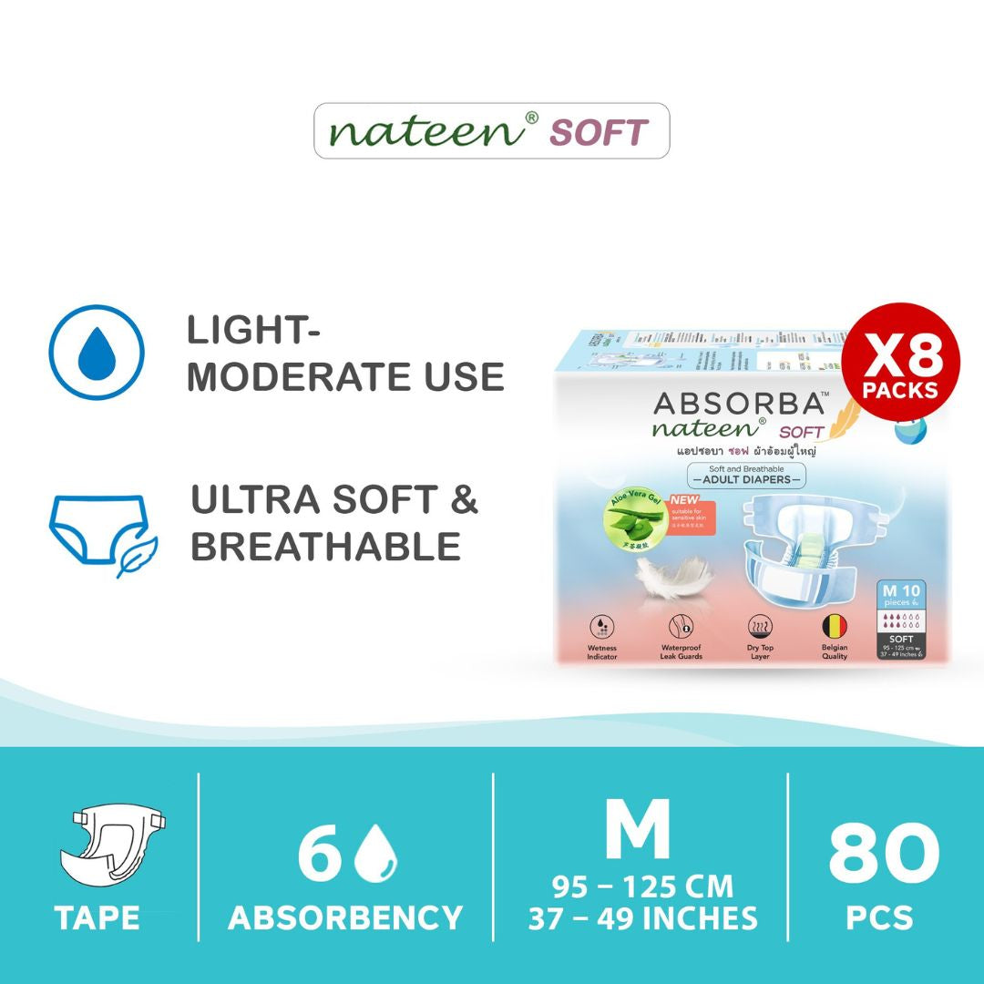 Nateen Soft (Adult Diapers - 10 Pieces)