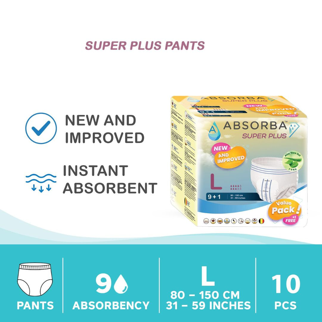 Super Plus Pull Up Pants - (L) 9+1