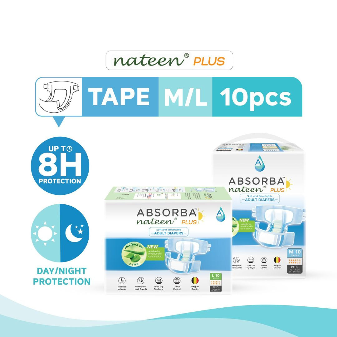 Nateen Plus (Adult Diapers - 10 Pieces)