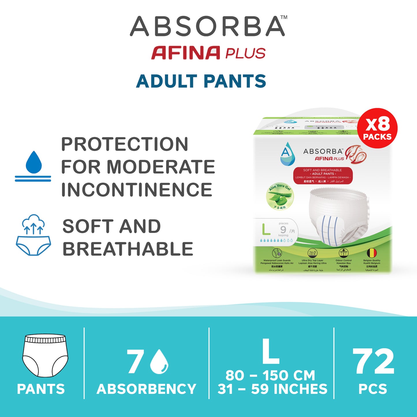 Nateen Afina Plus Pull Up Pants - 10 Pieces