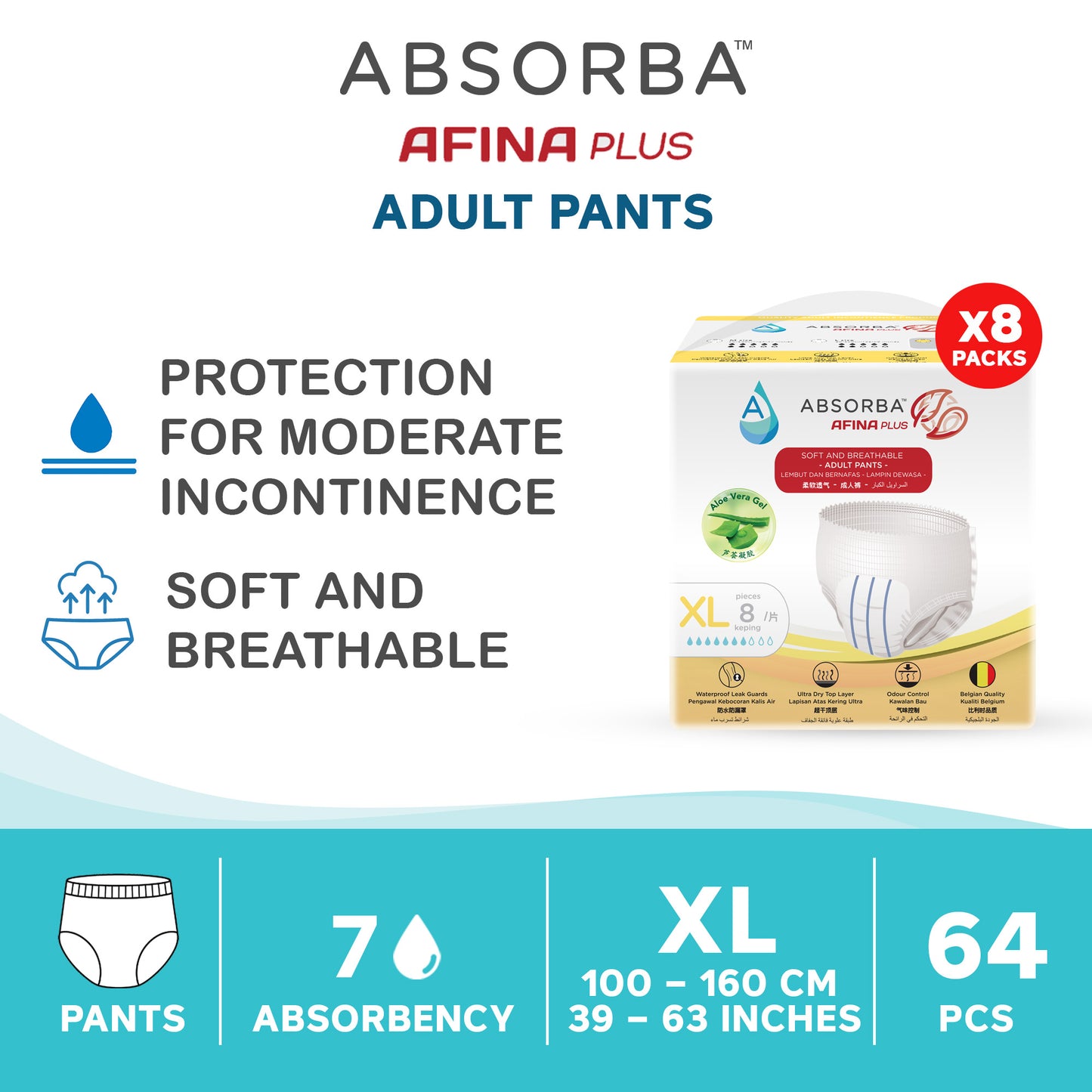 Nateen Afina Plus Pull Up Pants - 10 Pieces