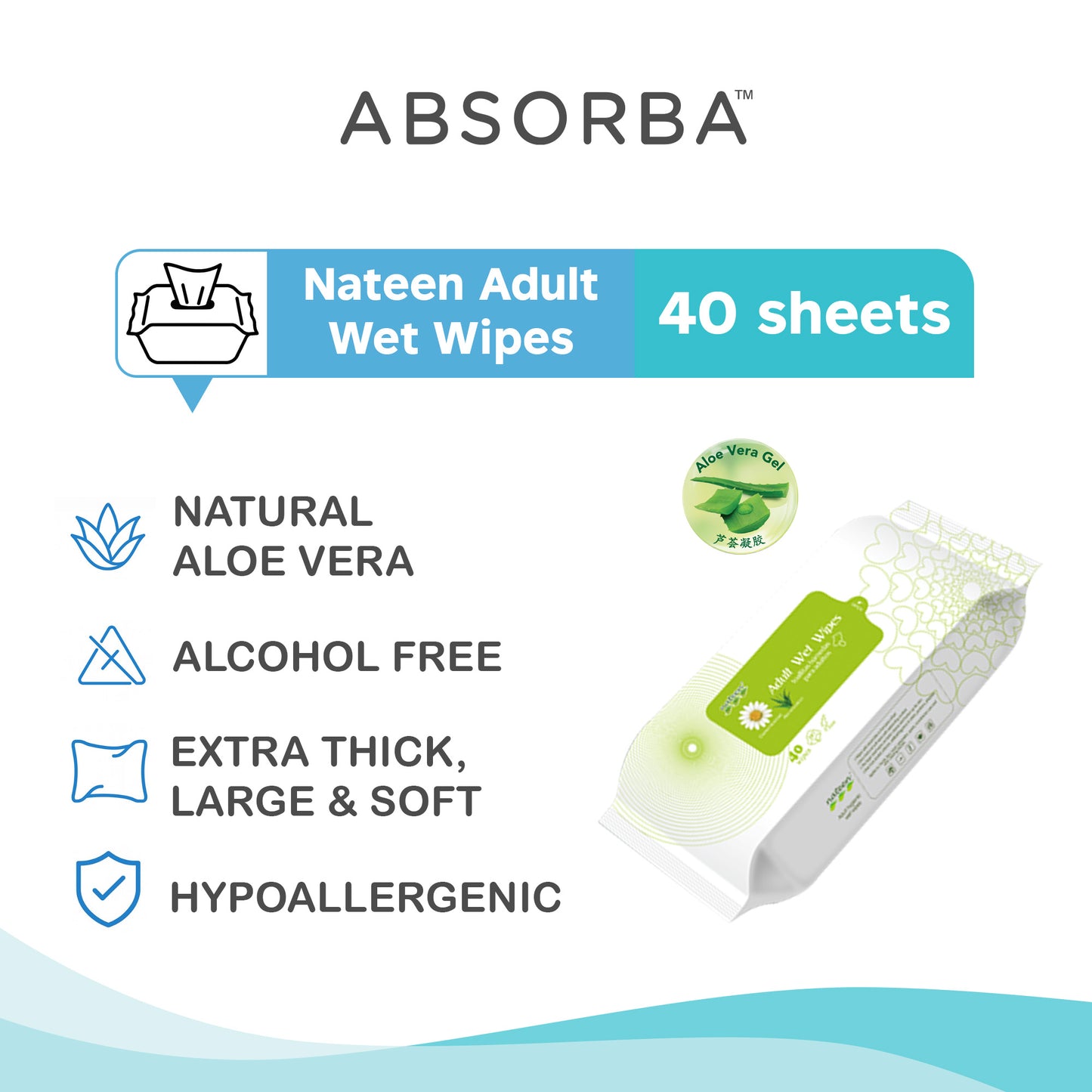 Nateen Wet Wipes (40 Pieces)