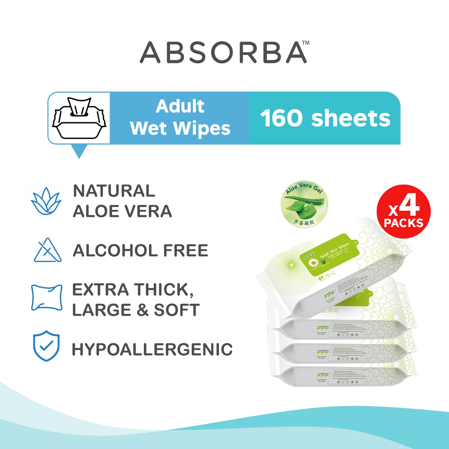 Nateen Wet Wipes (40 Pieces)