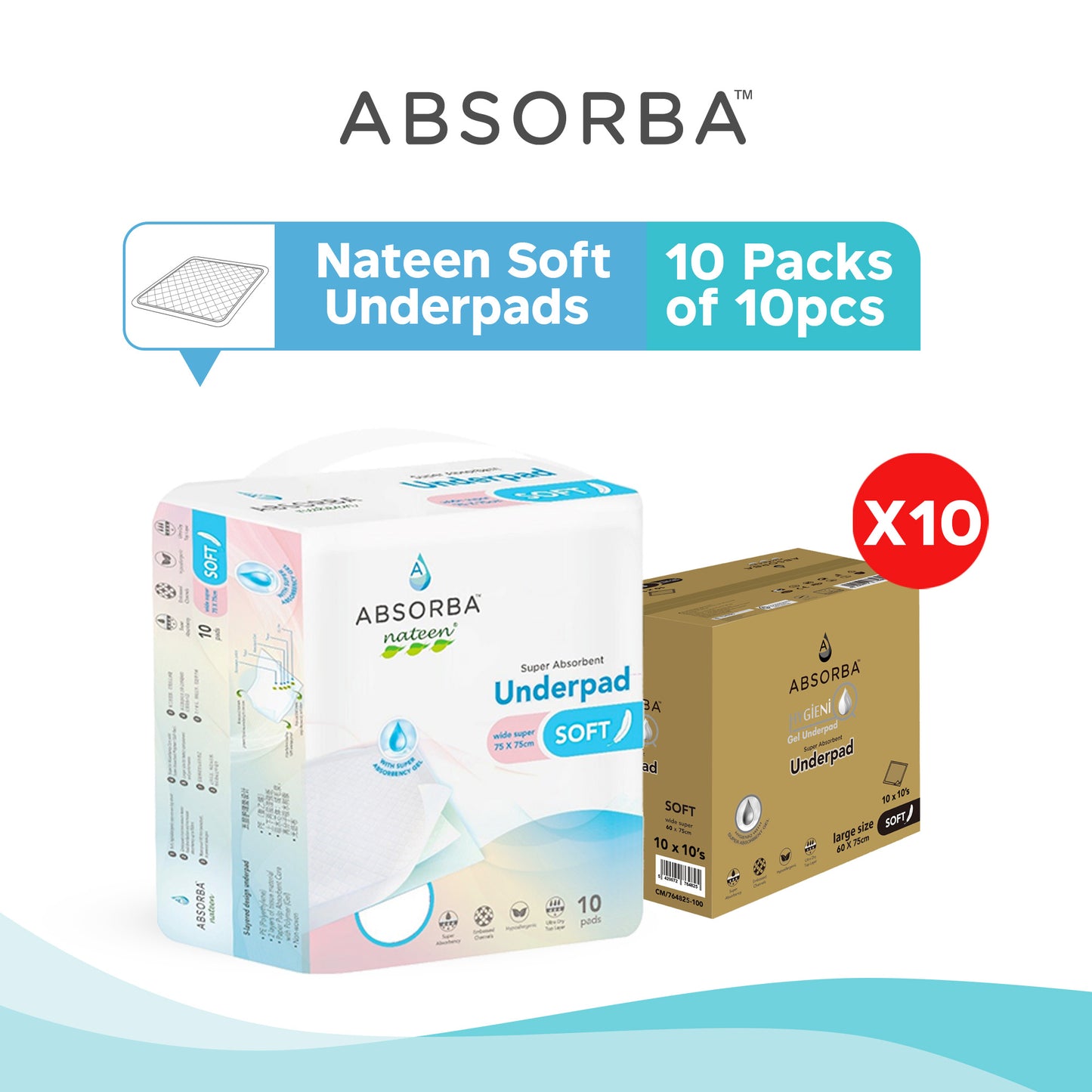Nateen Soft Underpads (10 Pads)