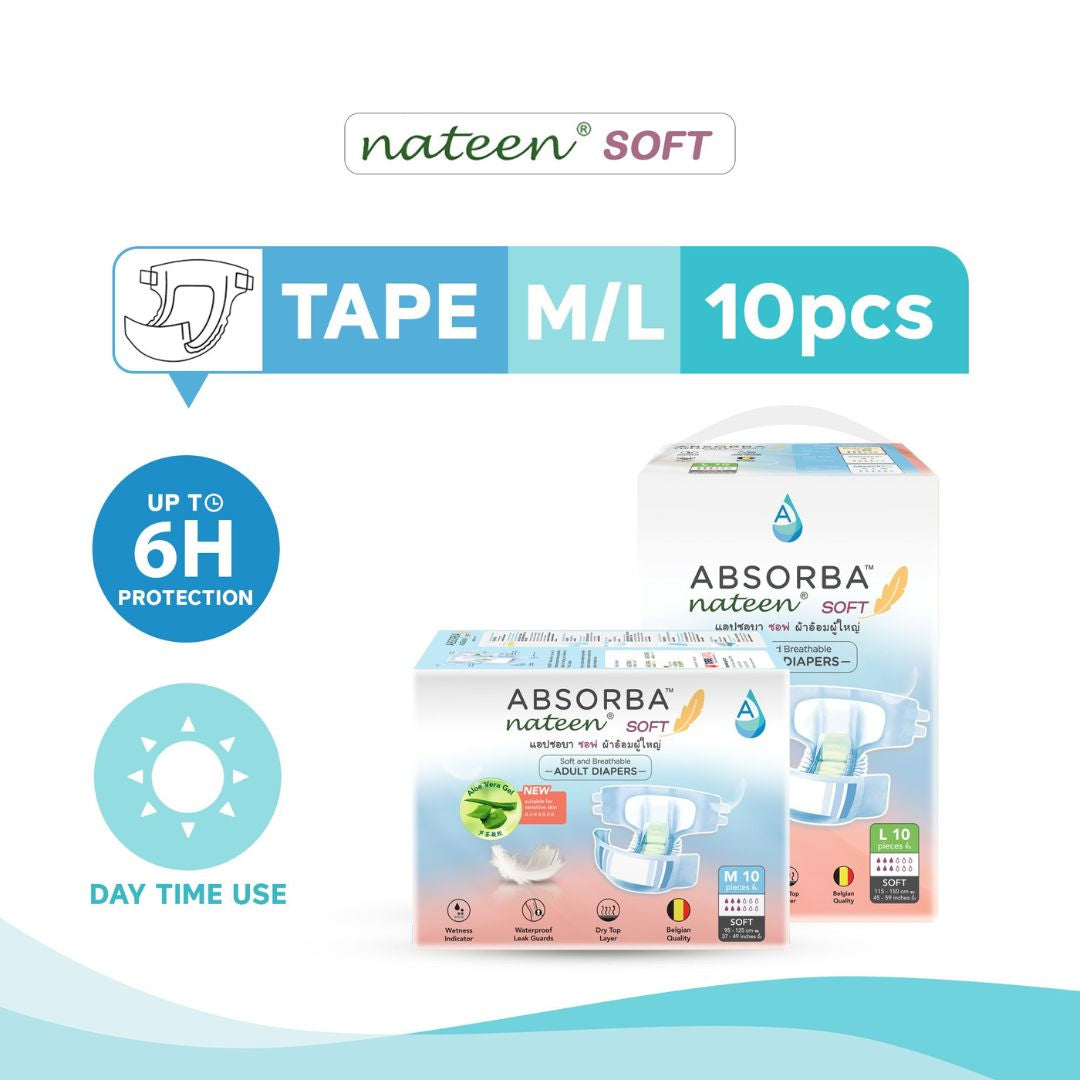 Nateen Soft (Adult Diapers - 10 Pieces)