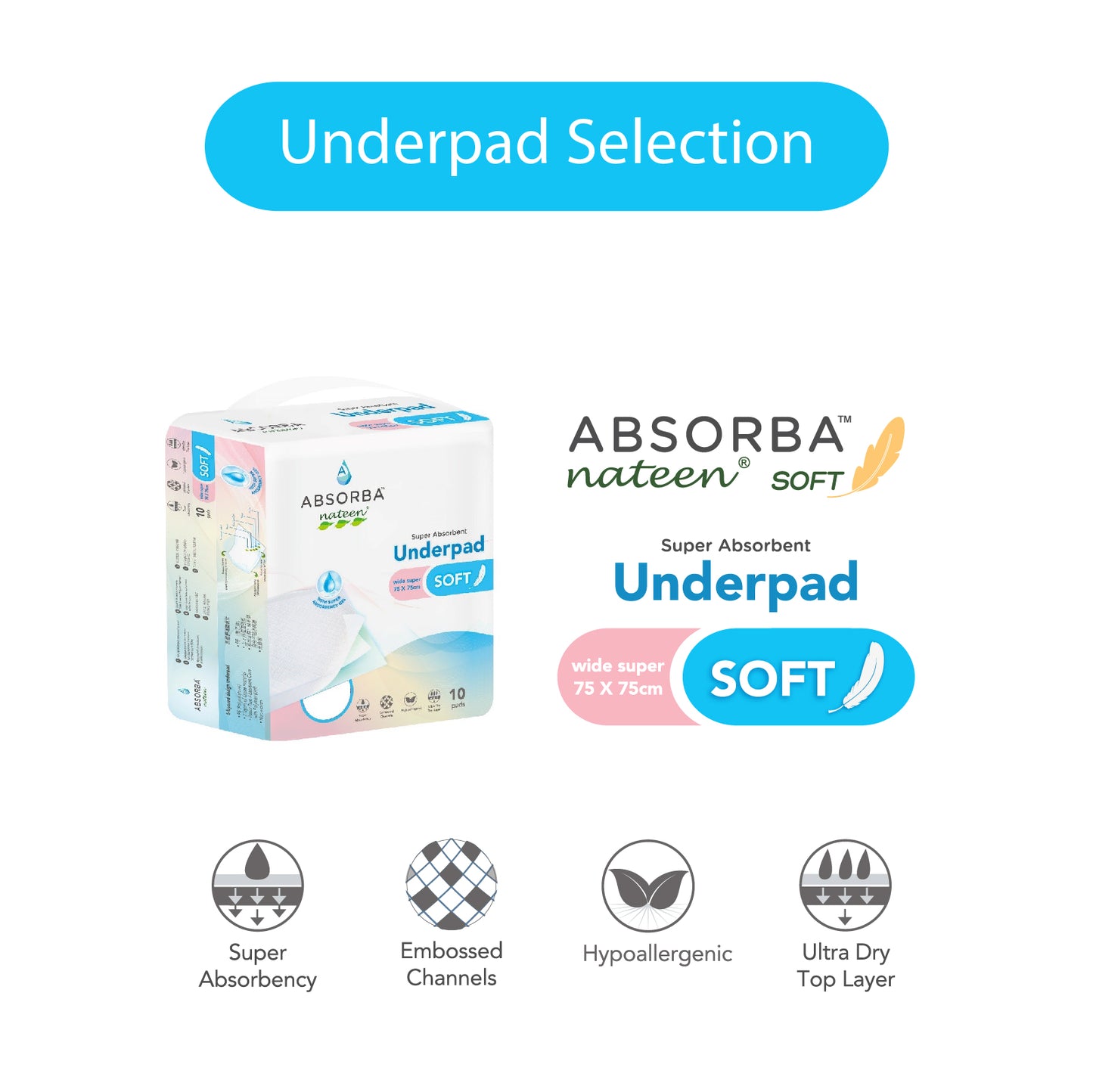 Nateen Soft Underpads (10 Pads)